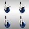 Service Caster 4 Inch 316SS Solid Poly Swivel 1 Inch Expanding Stem Caster Lock Brake, 2PK SCC-SS316TTLEX20S414-SPUS-2-S-2-1 - alternate 2